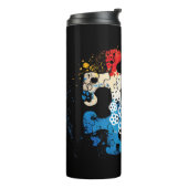 Jedes Stück ist wichtig - Puzzle-Hirn-Autismus Thermosbecher (Nach links gedreht)