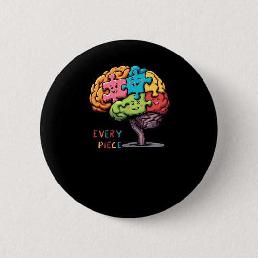 Jedes Stück zählt - farbenfrohe Puzzle Brain Illus Button (Vorderseite)