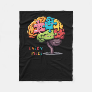 Jedes Stück zählt - farbenfrohe Puzzle Brain Illus Fleecedecke