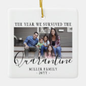 Jedes Text-2-Foto, das wir als Quarantäne überlebt Keramikornament (Vorderseite)