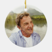 Jedes Text-2-Foto-Memorial Einfache graue Imitate Keramik Ornament (Hinten)