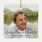 Jedes Text-Memorial 2 Foto Einfaches Schwarzes Skr Keramikornament (Rückseite)