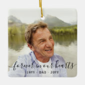 Jedes Text-Memorial 2 Foto Einfaches Schwarzes Skr Keramikornament (Vorderseite)