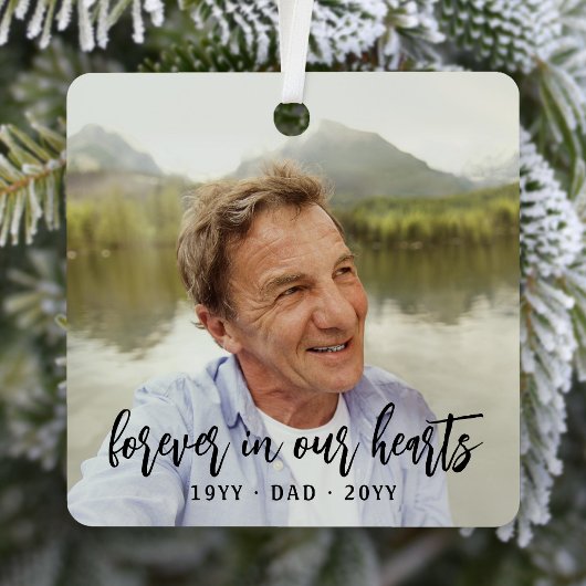 Jedes Text-Memorial 2 Foto Einfaches Schwarzes Skr Ornament Aus Metall