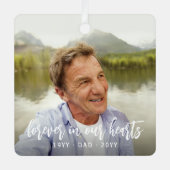 Jedes Text-Memorial 2 Foto Einfaches Weißes Skript Ornament Aus Metall (Vorderseite)