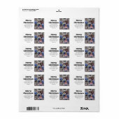 Jedes Text Weihnachts-Foto Chic Retro-Rücksendeadr Adressaufkleber (Vorne)