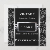 Jedes Vintage 70. Schwarz-Metal-Image-Party Einladung (Vorderseite)