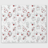 Jedes Weihnachtszeichen rot und weiß Geschenkpapier (Flach)