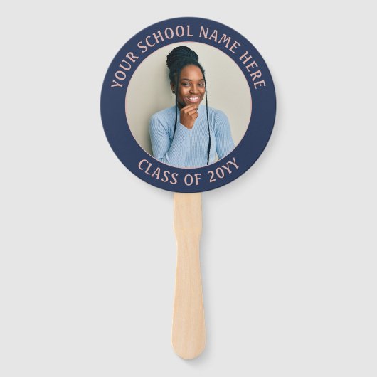 Jedes Zitat 2 Foto Navy Blue Pink Moderner Abschlu Fächer (Rückseite)