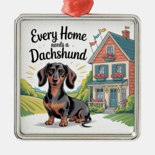 Jedes Zuhause braucht einen Dachshund Ornament Aus Metall