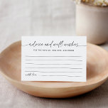 JEDLEIGH Wedding Advisor und Well Wwünscht Card Begleitkarte<br><div class="desc">Everleigh Collection - eine atemberaubende und minimalistische Kollektion mit einem modernen Kalligraphie-Schriftart, der elegant und stilvoll zugleich ist. Diese Kollektion bietet ein zeitloses und elegantes Design, das perfekt für jede Veranstaltung geeignet ist, von Hochzeiten bis hin zu Babyduschen und allem dazwischen. Genießen Sie die Eleganz und Eleganz der Everleigh Collection...</div>