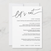 JEDLEIGH Wedding Dinner and Drink Menu Card Einladung (Vorderseite)