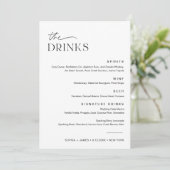 JEDLEIGH Wedding Drink Menu 12x18 Card Einladung (Stehend Vorderseite)