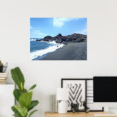 Jeep abgeschiedene Fußspuren Strand View Poster Ar (Heimbüro)