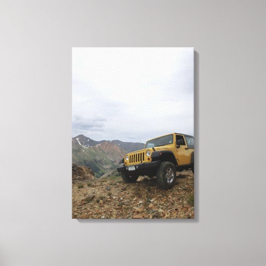 Jeep-Gelbe Trubicon-Leinwand Leinwanddruck (Vorderseite)