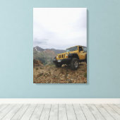 Jeep-Gelbe Trubicon-Leinwand Leinwanddruck (Insitu (Holzboden))