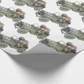 Jeep mit 2 Cartoonsoldaten Geschenkpapier (Ecke)