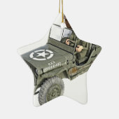 Jeep mit 2 Cartoonsoldaten Keramikornament (Rechts)
