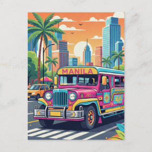 Jeepney in Manila Philippinen Reise Postkarte