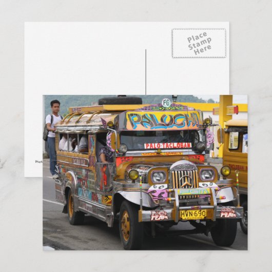 Jeepney Postkarte (Vorne/Hinten)