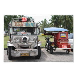 Jeepney und Tricycle Fotodruck