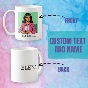 Jefa Latina Pop Art Individuelle Name Kaffeetasse