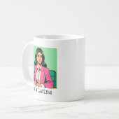 Jefa Latina Pop Art Individuelle Name Kaffeetasse (Vorderseite Links)