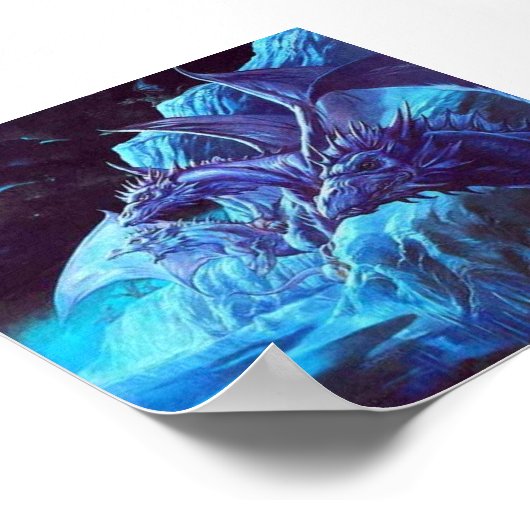 Jeff Easley - Unbekannt - Blaue Drachen an der Küs Poster (Ecke)