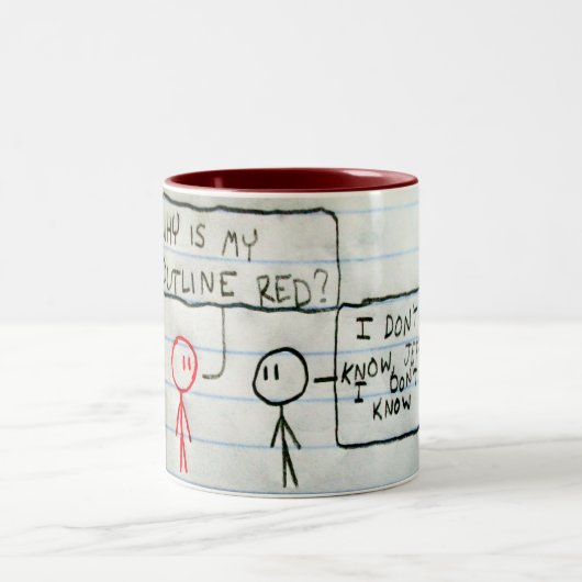 Jeff ist rot zweifarbige tasse (Mittel)