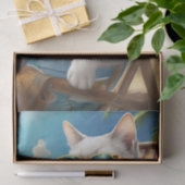 Jeff Kickin' Back, White Cat Beach Chair Seidenpapier (Geschenk)