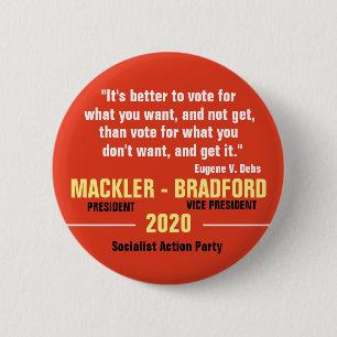 Jeff Mackler für Präsident 2020 Button
