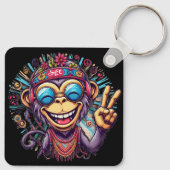 "Jeff the Chill Monkey" Keychain Aluminum Keychain Schlüsselanhänger (Rückseite)