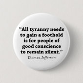 Jefferson: Bleiben Sie nicht still Button (Vorderseite)