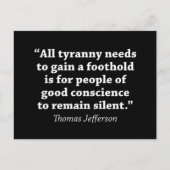 Jefferson: Bleiben Sie nicht still Postkarte (Vorderseite)