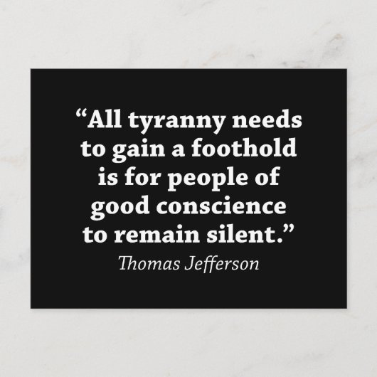 Jefferson: Bleiben Sie nicht still Postkarte (Vorderseite)