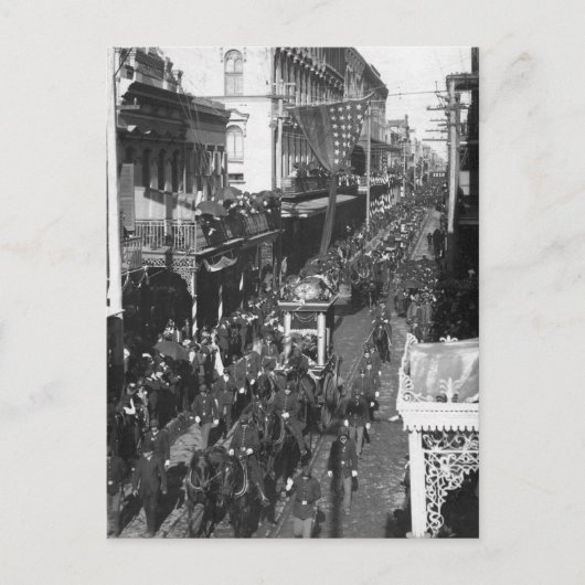 Jefferson Davis Beerdigung in New Orleans: 1908 Postkarte (Vorderseite)