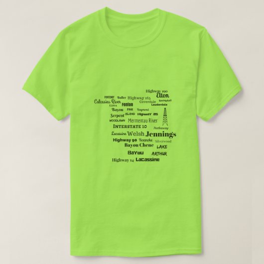 Jefferson Davis-Gemeinde Cajun Louisiana T-Shirt (Design vorne)