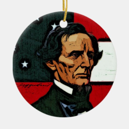 Jefferson Davis, Präsident des Confederacy Keramik Ornament (Vorne)