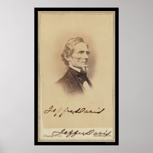 Jefferson Davis Signed Card 1860 Poster (Vorne)