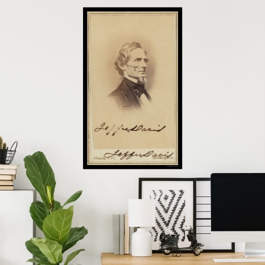 Jefferson Davis Signed Card 1860 Poster (Heimbüro)