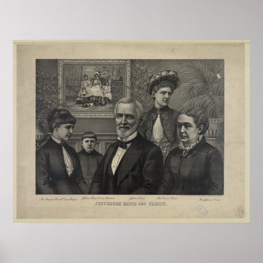 Jefferson Davis und Family Lithograph Print Poster (Vorne)