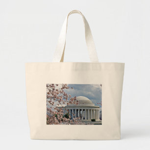 Jefferson-Denkmal - Kirschblüten Jumbo Stoffbeutel
