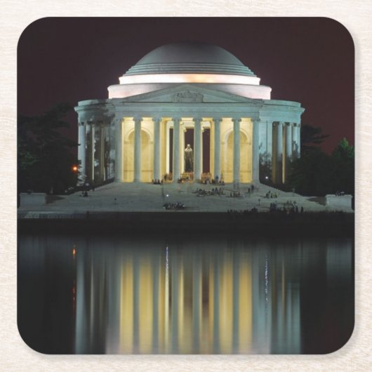 Jefferson-Denkmal Rechteckiger Pappuntersetzer (Vorderseite)
