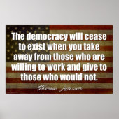 Jefferson: Die Demokratie wird nicht mehr existier Poster (Vorne)