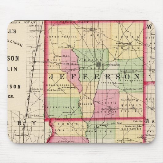Jefferson, Franklin, Williamson-Landkreis Mousepad (Vorne)