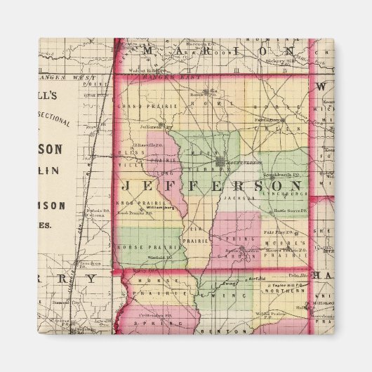 Jefferson, Franklin, Williamson Landkreises Magnet (Vorne)