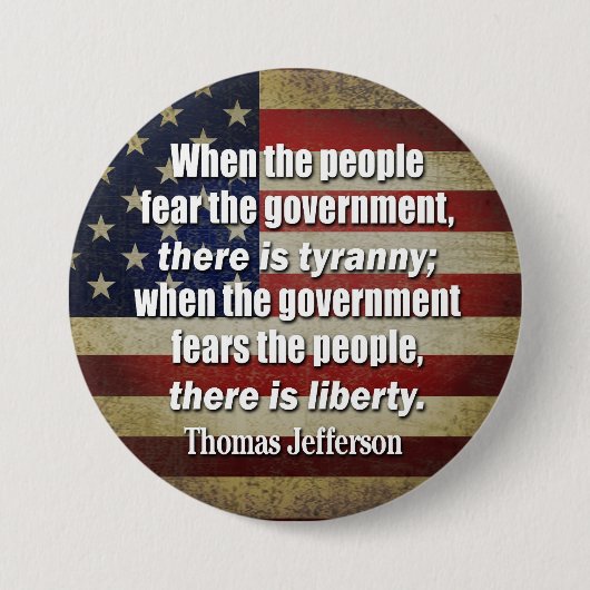 Jefferson: Freiheit gegen Tyrannei Button (Vorderseite)