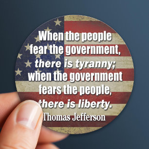 Jefferson: Freiheit gegen Tyrannei Runder Aufkleber