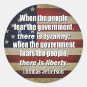 Jefferson: Freiheit gegen Tyrannei Runder Aufkleber (Vorderseite)
