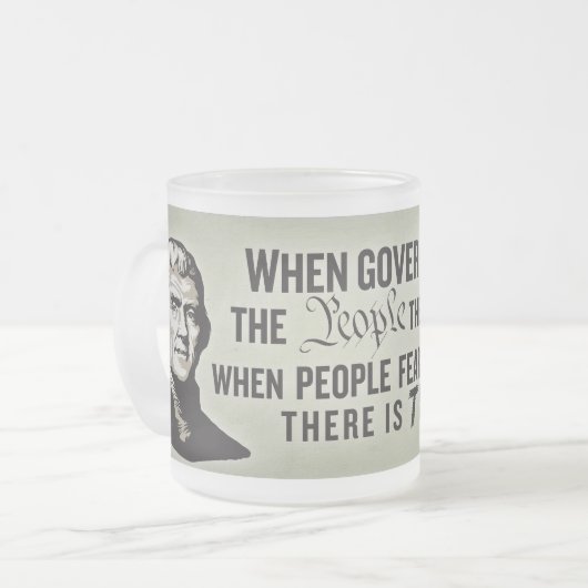 Jefferson-Freiheits-Zitat-Tasse Mattglastasse (Vorderseite Links)
